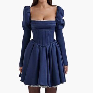 House of CB Venetia Puff Shoulder Lace Corset Minidress